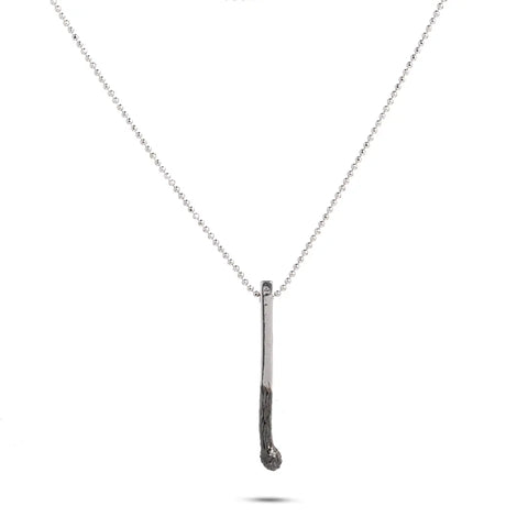 Halskette aus 925 Sterling Silber mit Streichholz-Anhänger