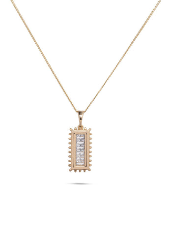 Halskette „Alberta“ in roségold aus Messing mit Zirkonia-Steinen